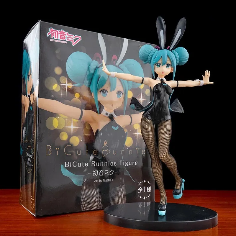 

Animation Hatsune Miku Pattern Furyu Sexy Rabbit Ear Prelude Future Black And White Rabbit Girl Model Boxed Handmade Kid Toy