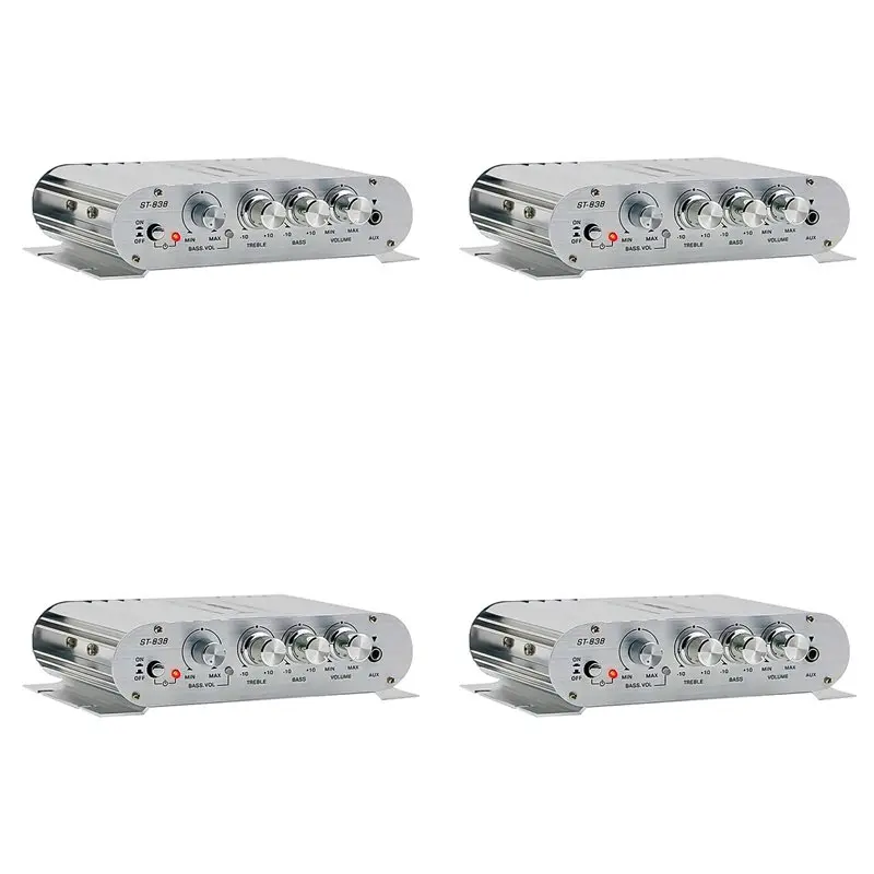 Фото AA84 4X ST-838 Hi-Fi 2.1-канальный усилитель мощности 80Втx2, стереоусилитель басового звука с выходом для сабвуфера, домашний аудиоусилитель, белый №1