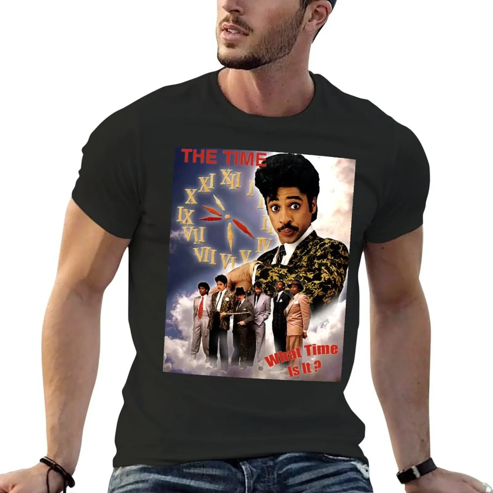 THE TIME What Time Is It D-1 Рубашка Футболка Уличная одежда большого размера мужская