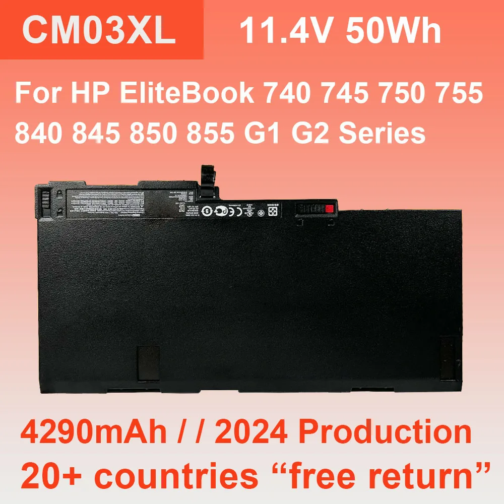 Аккумулятор для ноутбука HP EliteBook 740 745 750 755 840 845 850 G1 G2 ZBook 14/15u g2 Series CM03XL 855 В 50 Вт/ч 11 4