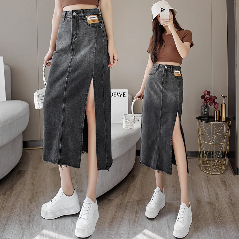 

COIGARSAM Women Skirt Spring 2022 High Waist Black Skirts Dropshipping