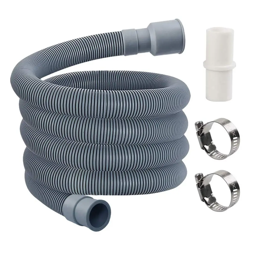 

2m Washing Machine Dishwasher Drain Waste Hose Waste Water Outlet Expel Soft Tube PP plastic Stretchable Drain Flexible Hose