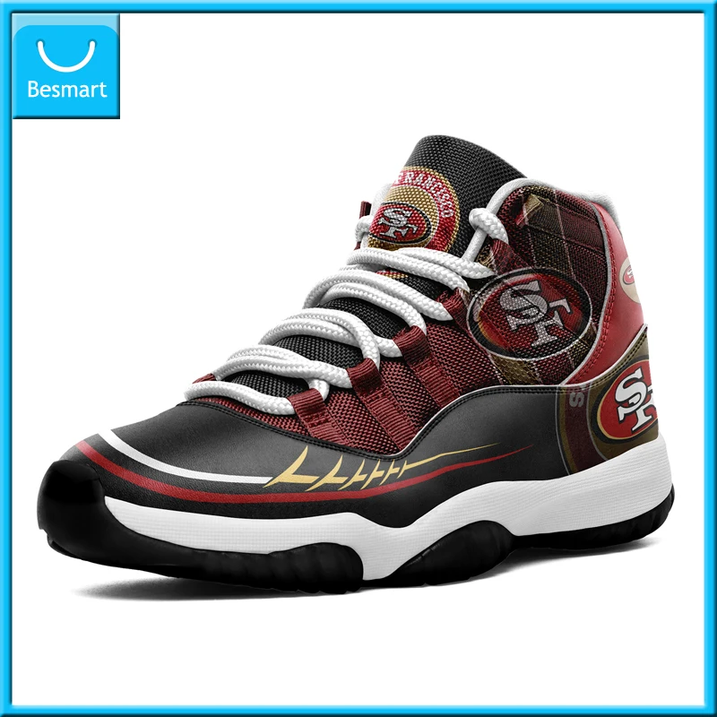 

Besmart Print On Demand Custom Shoes Basketball Sneaker San Francisco 49ers Custom Printing Free Shipping