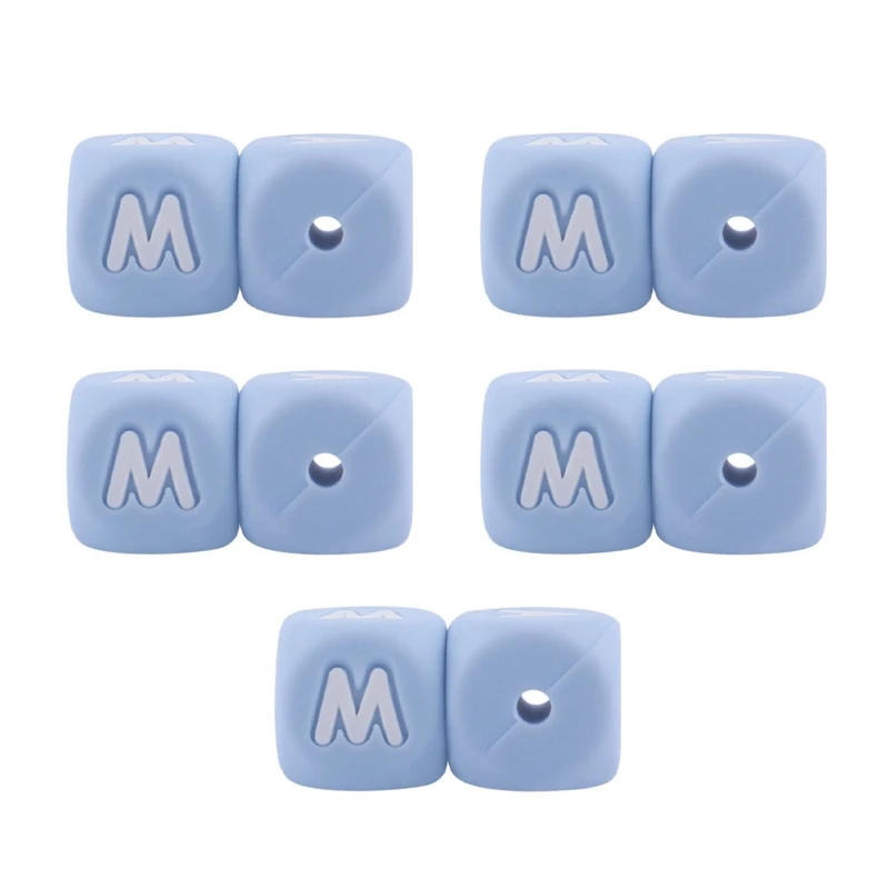 

Silicone Beads Blue Letter Beads 12mm Pacifier Chain DIY Accs Newborn Teether