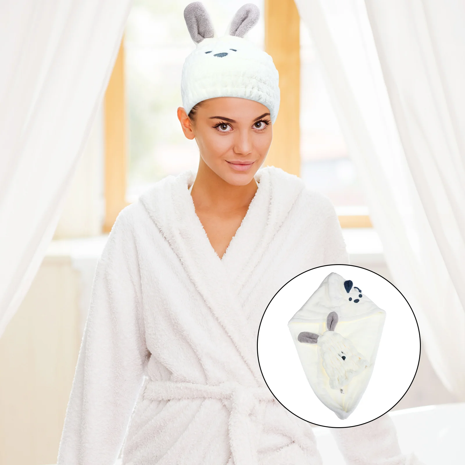 

2 Pcs Spa Towels Hair Drying Hat Hair Caps Women Hair Turbans Towel Hair Shower Hat Headband Parent-child Hair Accessories