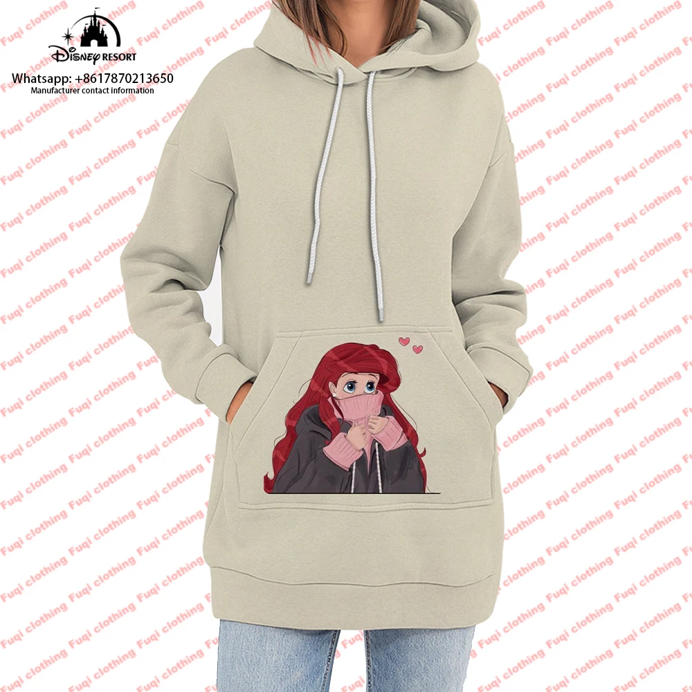 

Женское платье Ариэль русалка с длинным рукавом, осеннее платье с капюшоном, милое платье из мультфильма «русалка» в Корейском стиле, Y2K