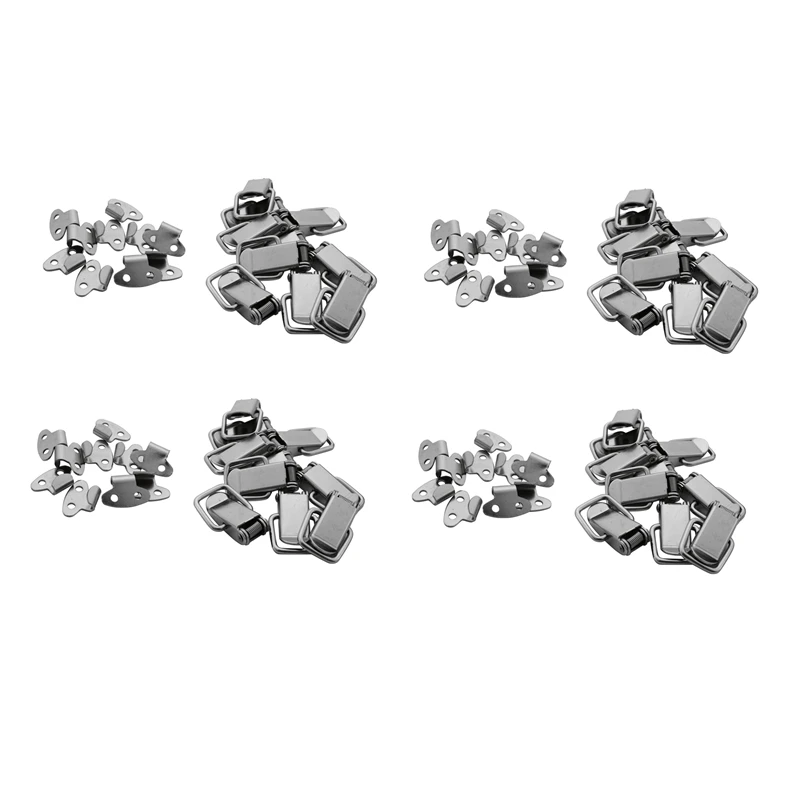 

Hot SV-40Pcs Cabinet Spring Loaded Iron Straight Loop Toggle Latch 45Mm Length