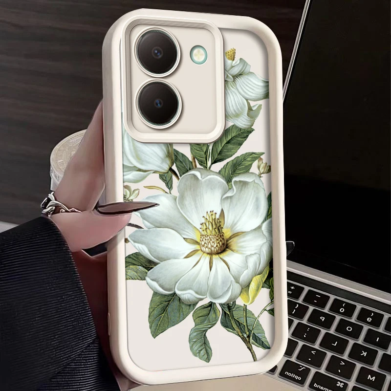 Силиконовый чехол с цветочным рисунком для Vivo Y27 Y27s Y36 Y78M Y77t