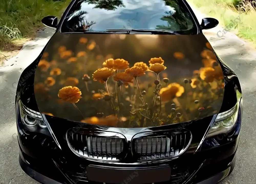 Виниловые стикеры на капот автомобиля виниловая пленка с изображением диких