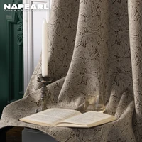 european luxury embroidered embossed curtain high end thick blackout double sided curtains for living room bedroom home decor