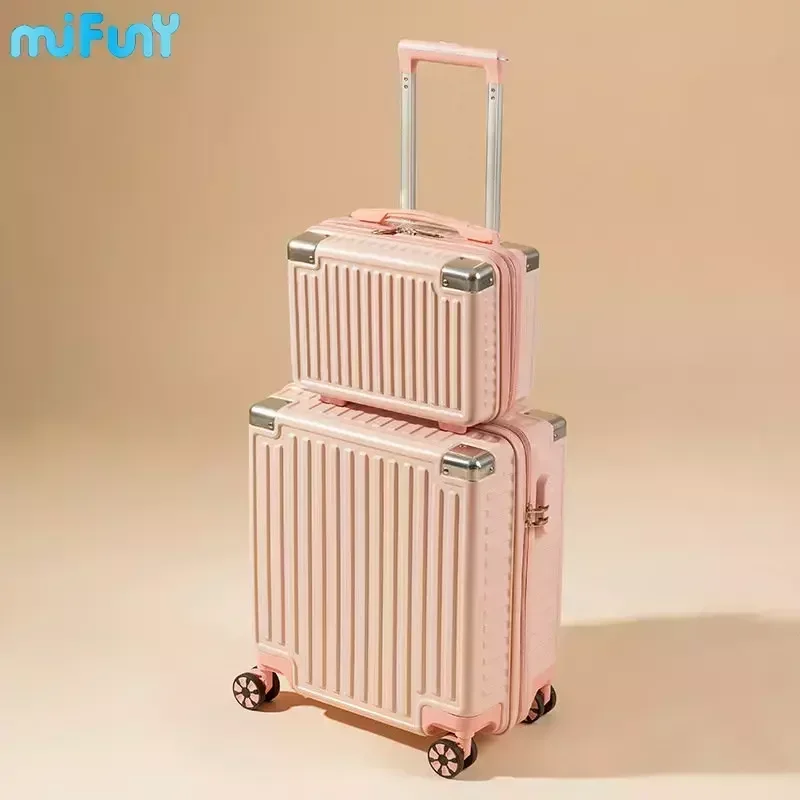 

Mifuny 18 дюймовый малый бизнес-чемодан для ручной клади женский алюминиевый каркас для багажа мужской легкий для путешествий