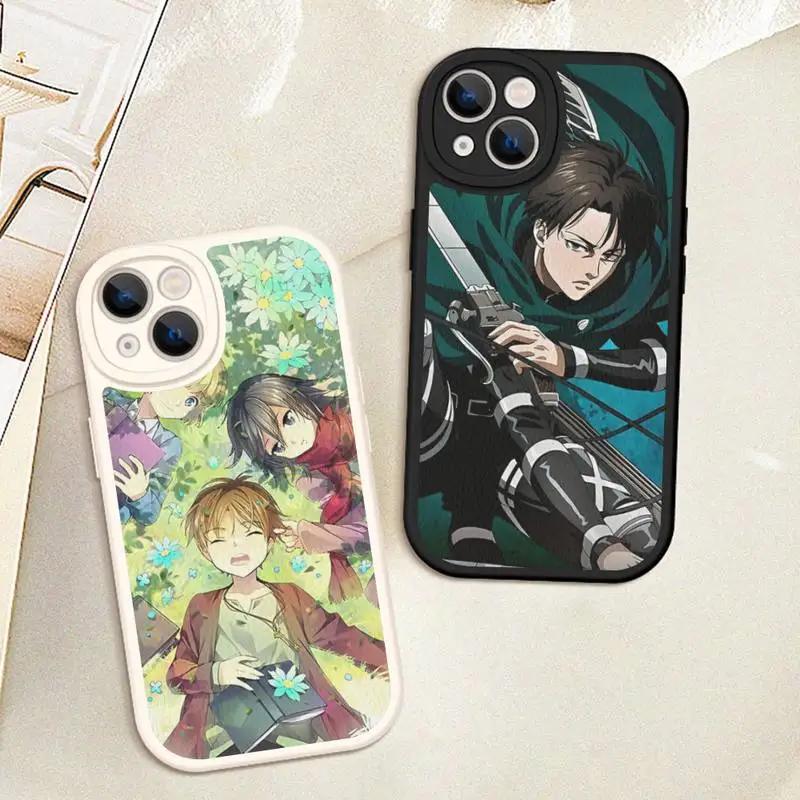 

POP MART Anime A-Attack On Titan Mikasa A-Acker man Phone Case Hard Leather For iPhone 14 13 12 Mini 11 14 Pro Max Xs X Xr 7 8