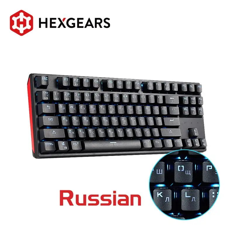 

Механическая клавиатура HEXGEARS GK12, переключатель Kailh BOX, 87 клавиш, клавиатура с защитой от фиктивных нажатий, Русская клавиатура для ПК/Mac/Lap