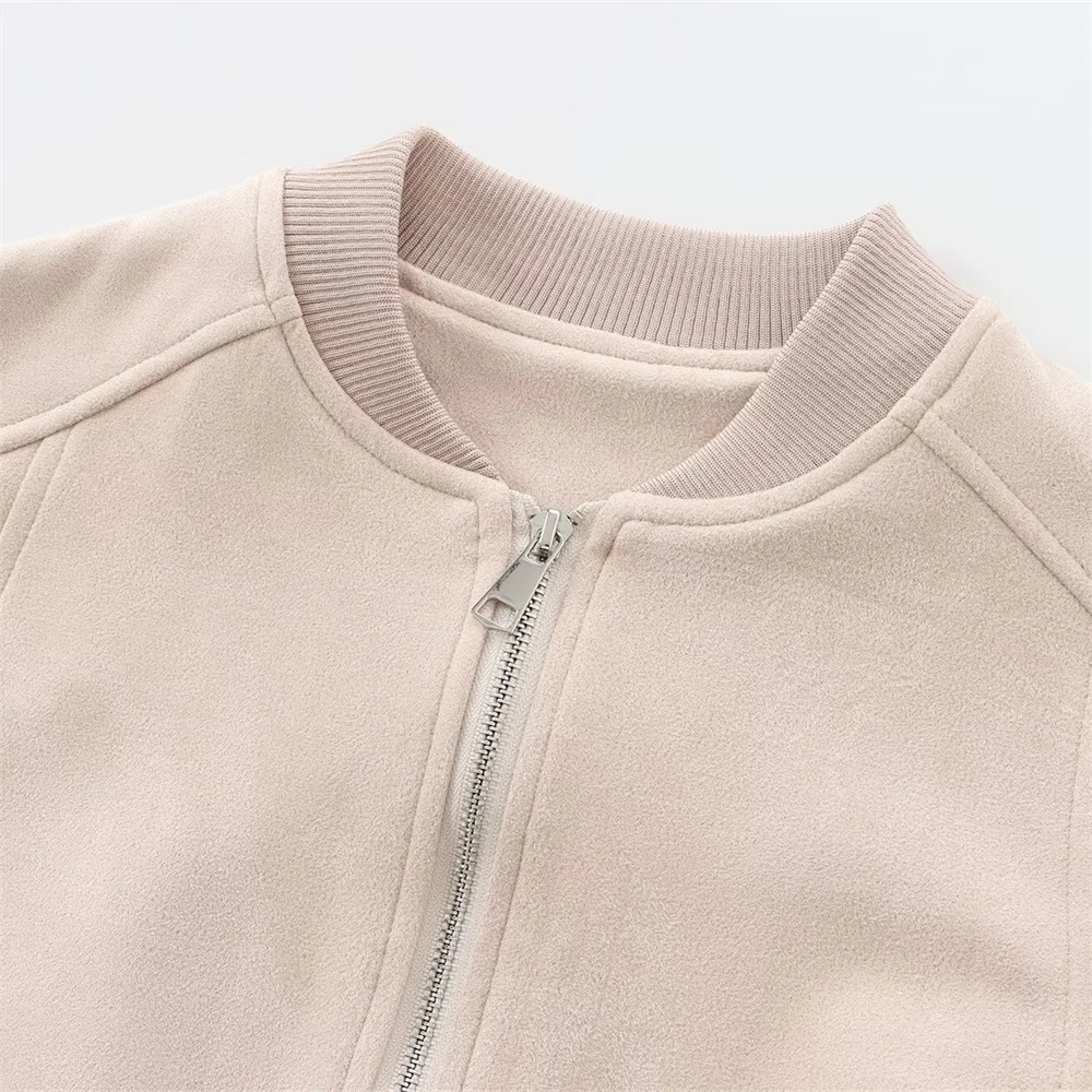 Женская новая мода осень 2024 повседневная тонкая и универсальная замшевая