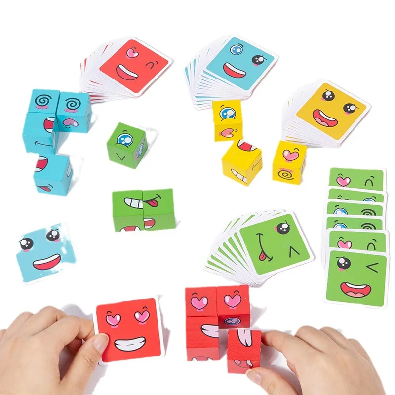 Игра-головоломка деревянная в виде выражений развивающая игрушка Монтессори для