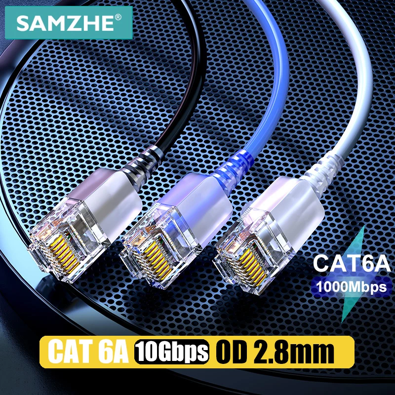 SAMZHE Cat6A Ethernet Cable Cat6 Lan Cable UTP Network Patch Cable For PS PC Internet Modem Router Gigabit Cat 6 Cable Ethernet