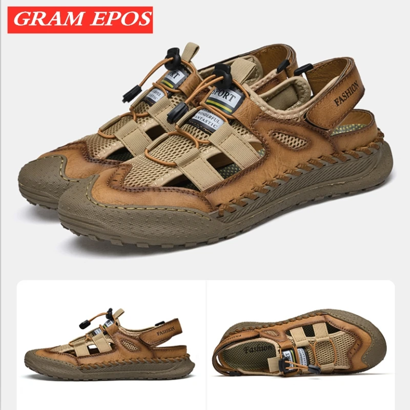 Сандалии мужские кожаные Классические римские сандалии уличные кроссовки