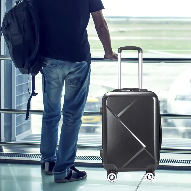 20 Inch Carry On Luggage, Travel Suitcase with Spinner Wheel, Black