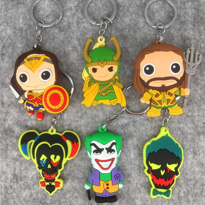 Фигурка Аниме DC Бэтмен Брюс Уэйн Джокер Супермен ПВХ мягкий резиновый брелок для