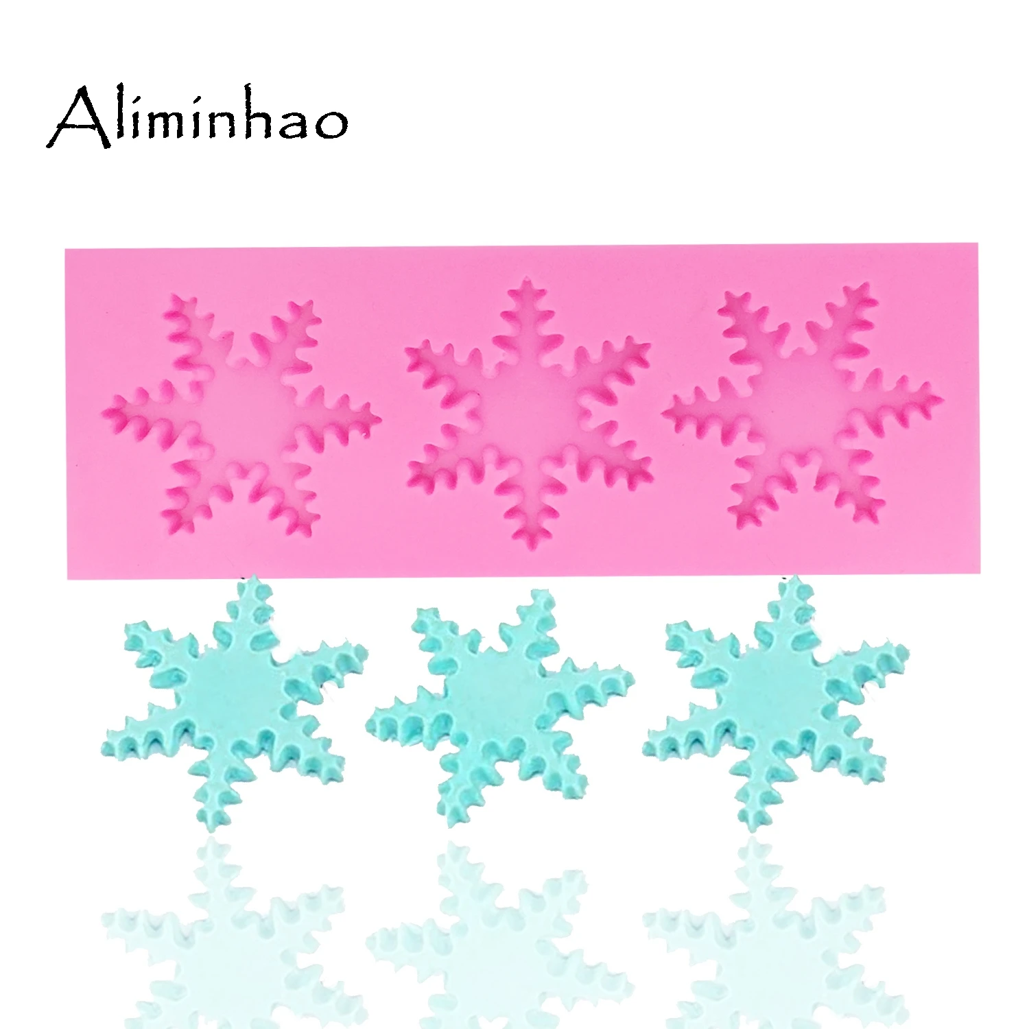 

B1382 Рождественская Силиконовая Снежинка Форма для мастики, пасты для выпечки, форма для торта, полимерное украшение глина, конфета из смолы Super Sculpey