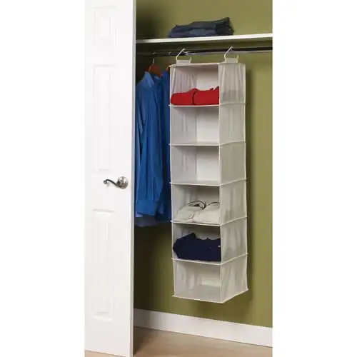 

Natural Blended Canvas 6-Shelf Organizer-plastic shelves