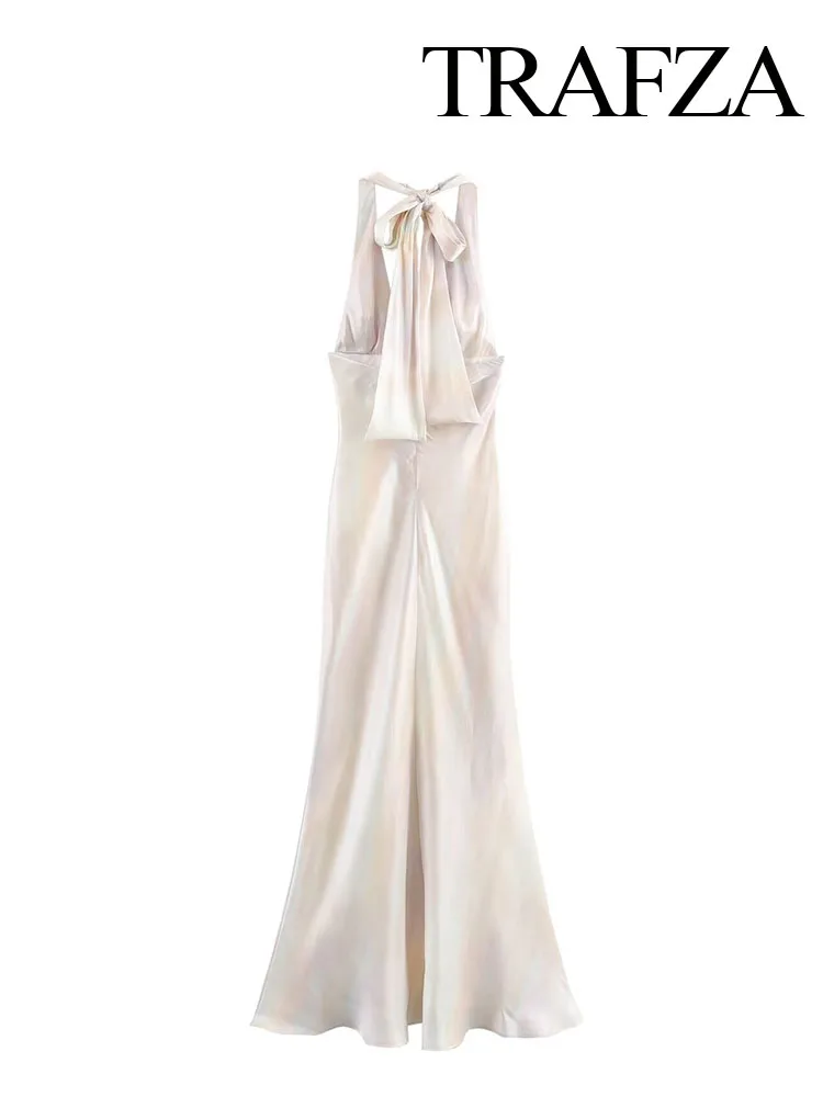 Женское платье с открытой спиной и V-образным вырезом без рукавов