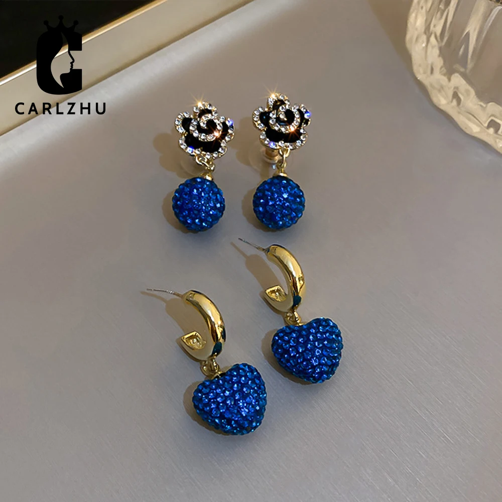

Серьги-подвески в виде цветка стразы, серебро 925 пробы