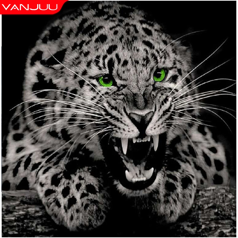 

VNAJUU Full Drill Cheetah Diamond Mosaic 5D Diamond painting Raptor Diamond Embroidery Diy Home Decor Rhinestones Painting
