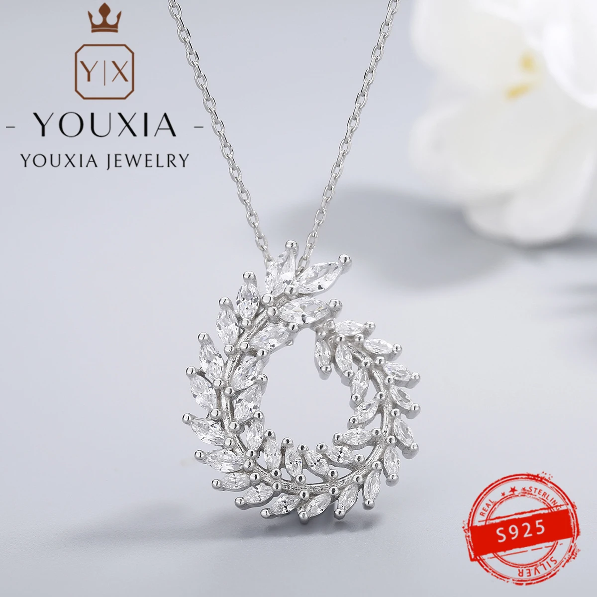 hot selling own brand diy925 sterling silver european and american rice ears full of diamonds design party banquet ladie jewelry free global shipping