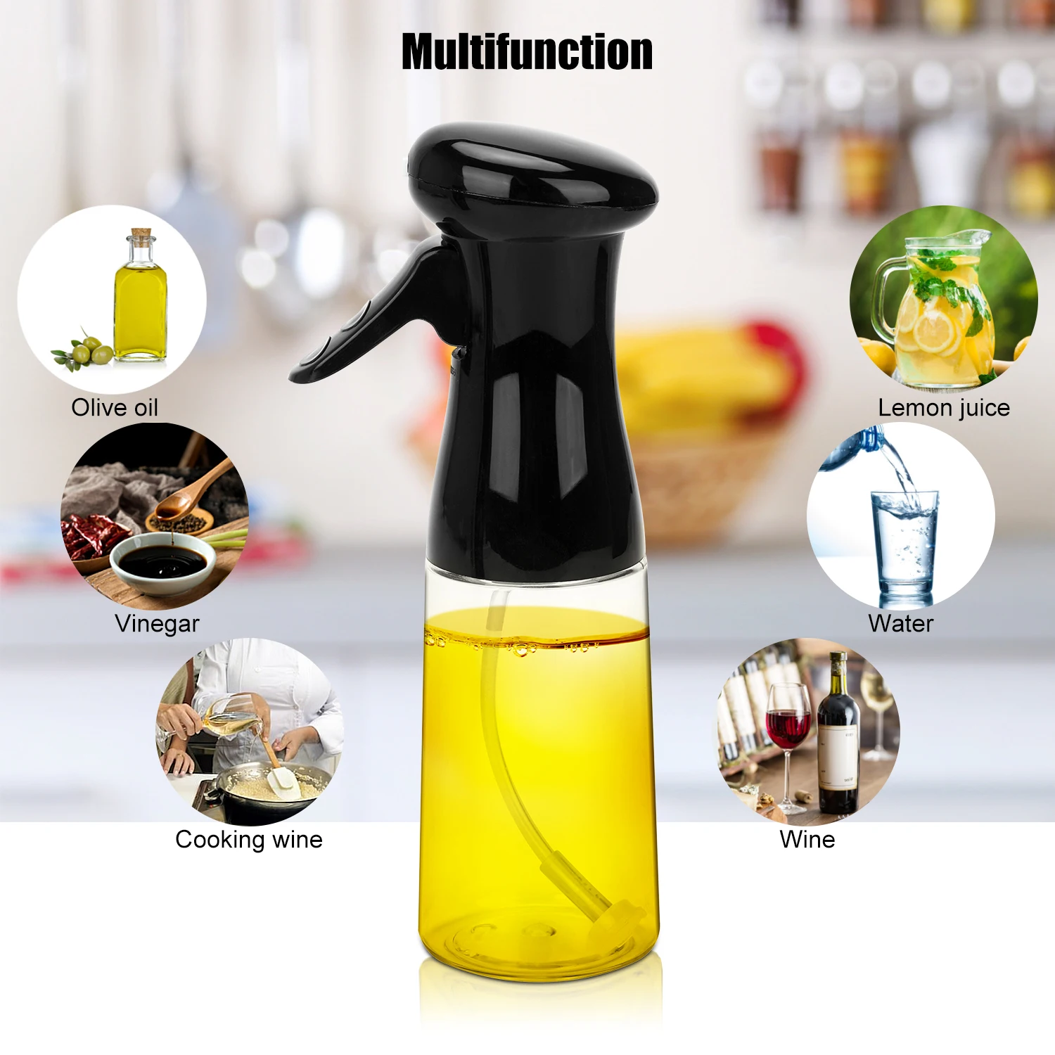 

Oil Sprayer Bottle Grill Pot Cooking Baking Frying Utensils For Kitchen Organizer Supplies Glass Storage Container Convenience