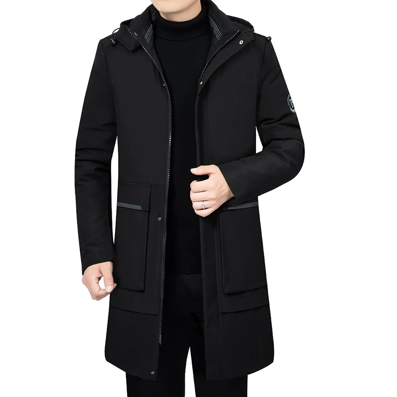 

Водонепроницаемая Толстая зимняя Мужская парка высшего качества брендовая одежда Теплая мужская ветровка с капюшоном куртка с капюшоном мужская одежда