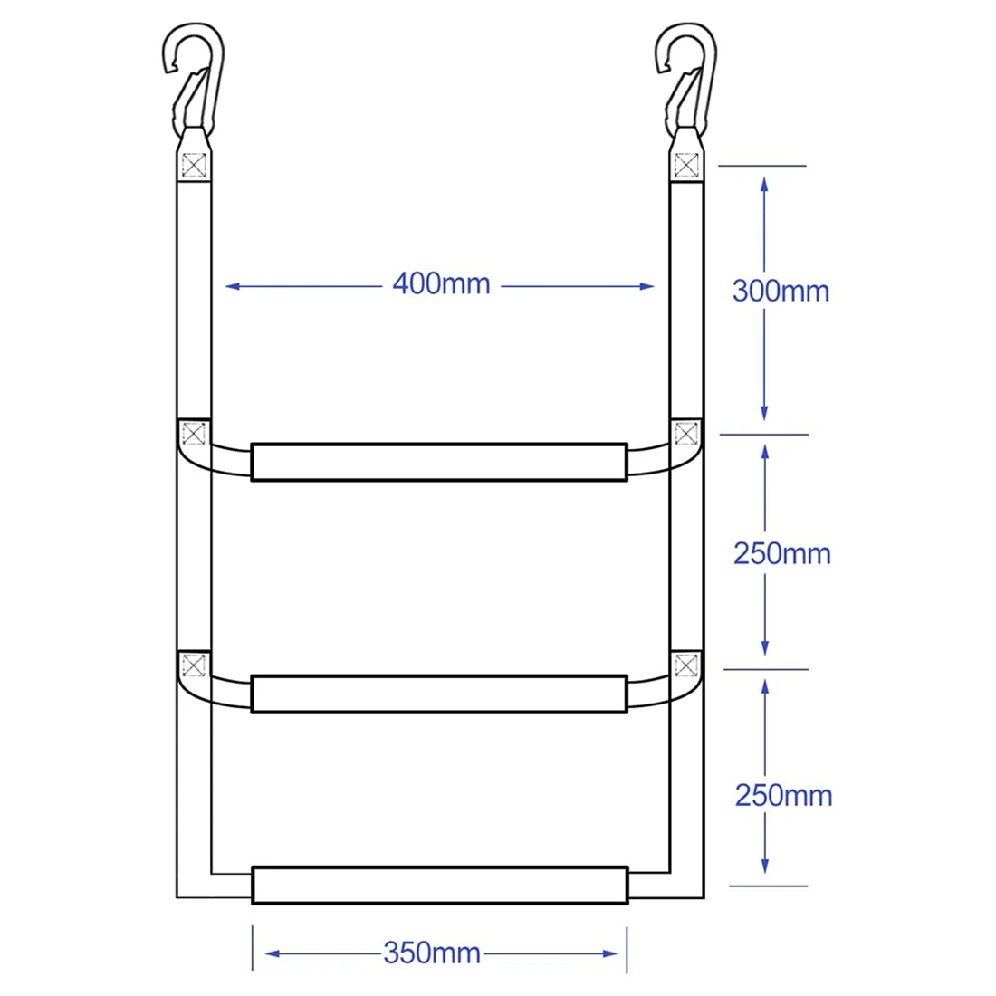 Веревочная лестница для надувной лодки каяка моторной каноэ (3 шага)