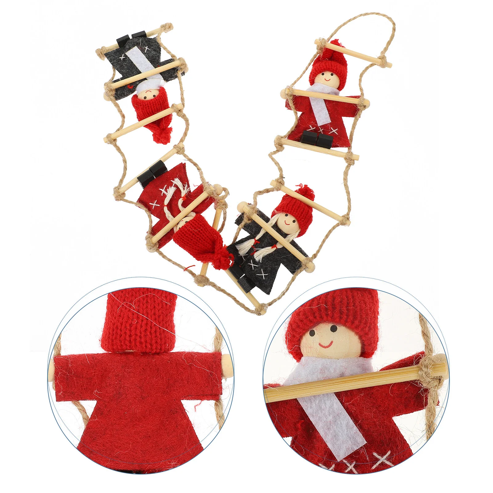 

Christmas Decorations Xmas Scene Layout Supplies Party Props 43CM Santa Claus Climbing Ladder Pendant Tree Wood Decors Cartoon