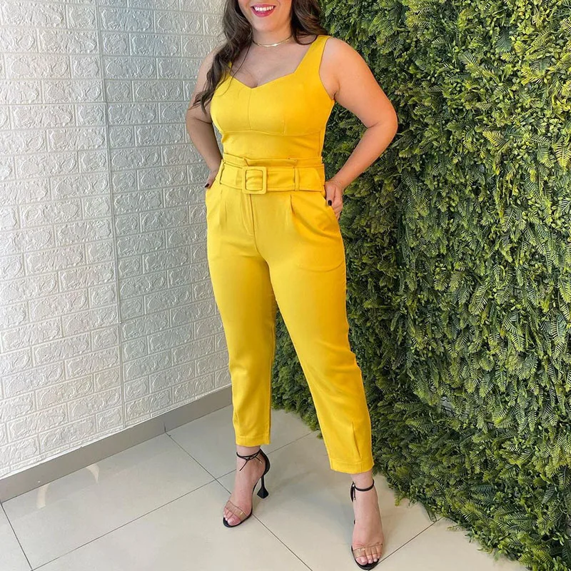 

Women's 2023 New Solid Tank Top High Waist Straight Leg Pants Fashion Casual Set