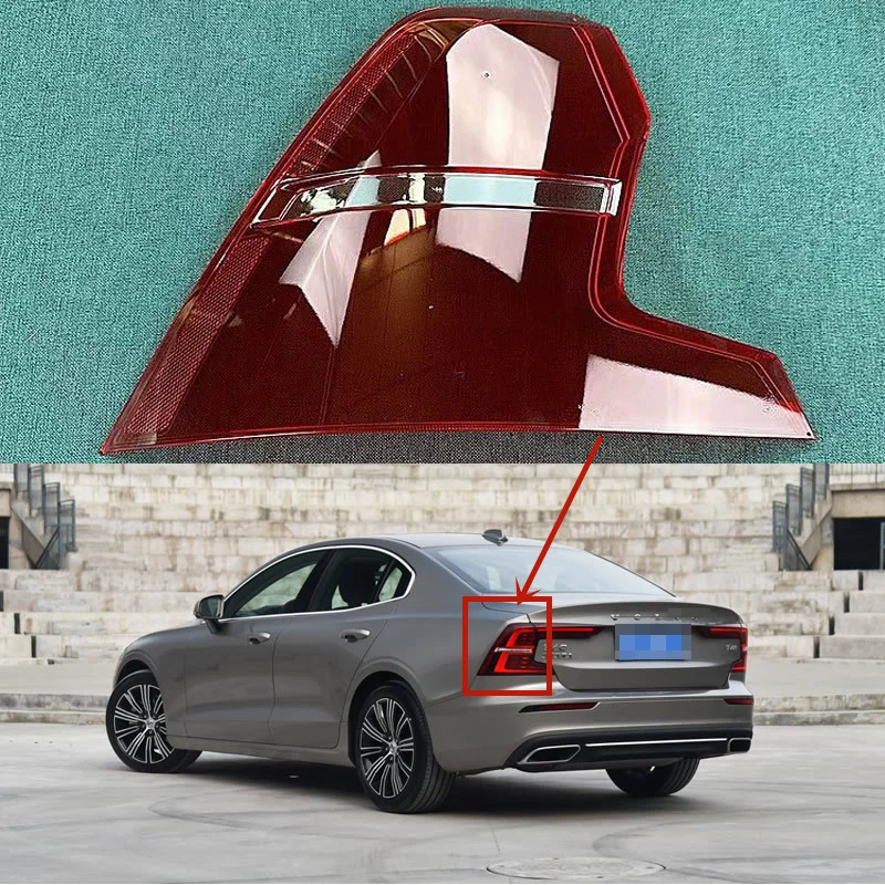 

Чехол для заднего фонаря для Volvo S60 2020 2021 2022, чехол для заднего фонаря, маска для стоп-сигнала, замена оригинального корпуса лампы