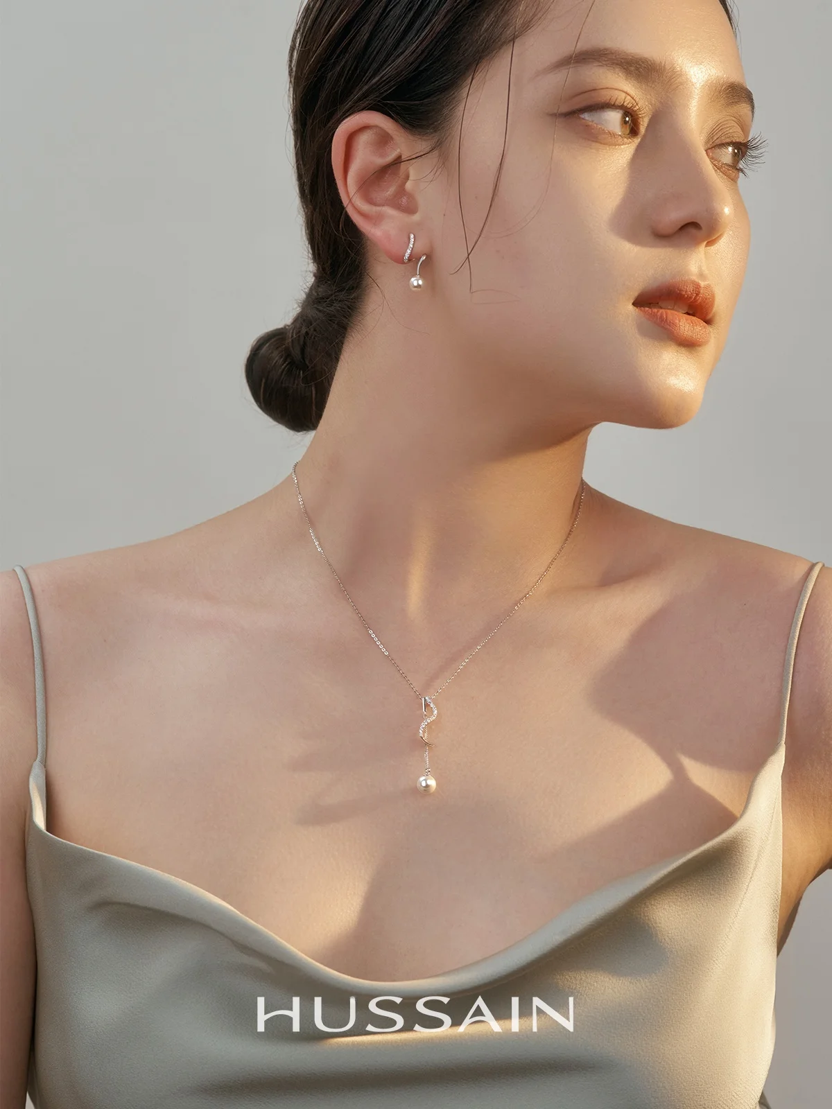 Hesheng New 925 Sterling Pearl Pendant Choker Women Elegant High Sense Necklace Spring and Summer Qixi Gift