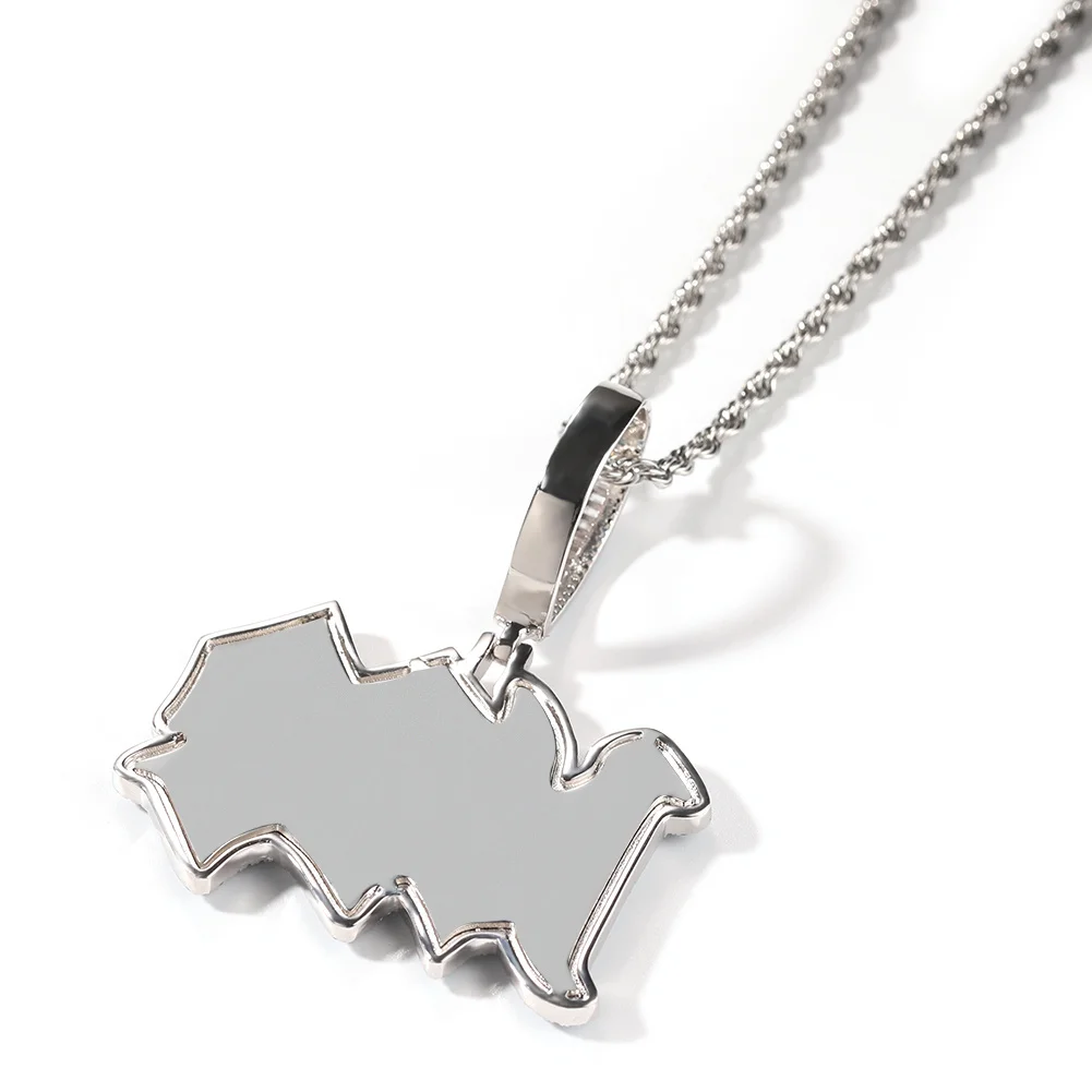 Uwin Custom Double Layer Baguette Cz Name Pendant Necklaces For Women Bling Cubic Zirconia Letter Necklace Charm HipHop Jewelry