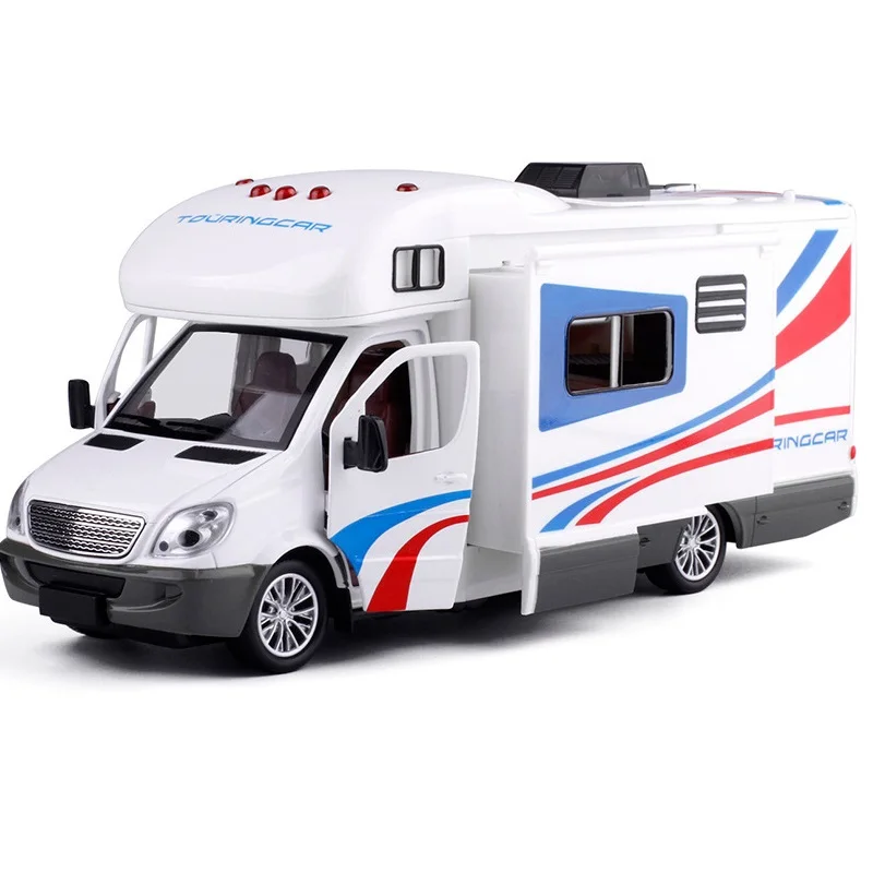 

Модель автомобиля для отдыха Die Cast RV Toy туристический автофургон 21 см лимузин автомобиль металлический и пластиковый корпус с фотоэлементам...