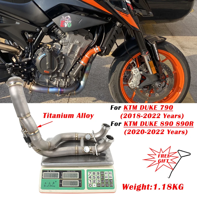 

For KTM DUKE790 DUKE890 DUKE 790 890 890R 2018 - 2022 Motorcycle Exhaust Escape Modified Muffler Titanium Alloy Front Link Pipe