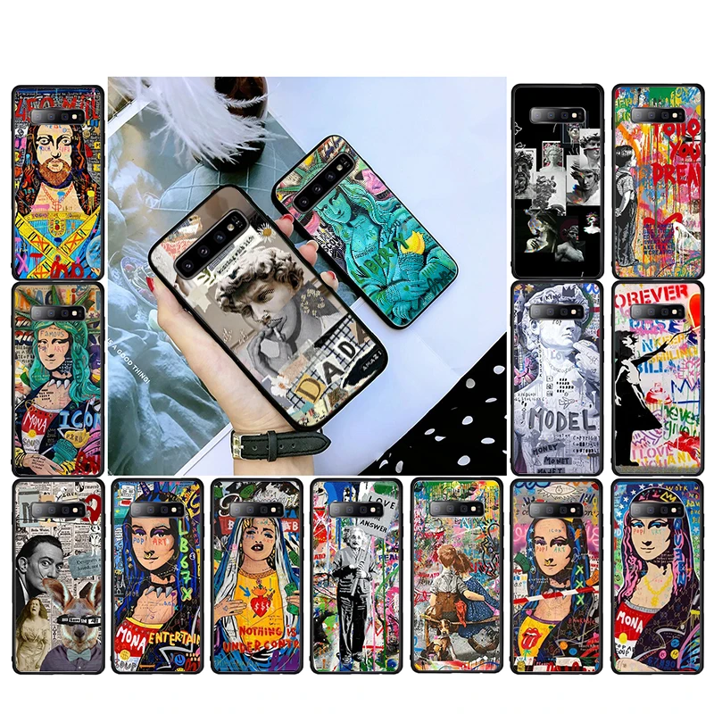 

Pop Street Graffiti Art Mona Lisa David Phone Case For Samsung S23 S22 S20 Ultra S20 S22 Plus S10 S9 Plus S21 Plus S10E Plus