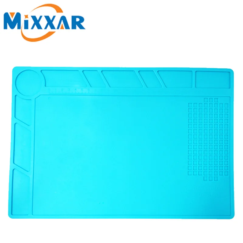 ZK20 Dropshipping Heat Insulation Silicone Pad Desk Mat Maintenance Platform Solder Repair Hand Tools with Scale Screw Position