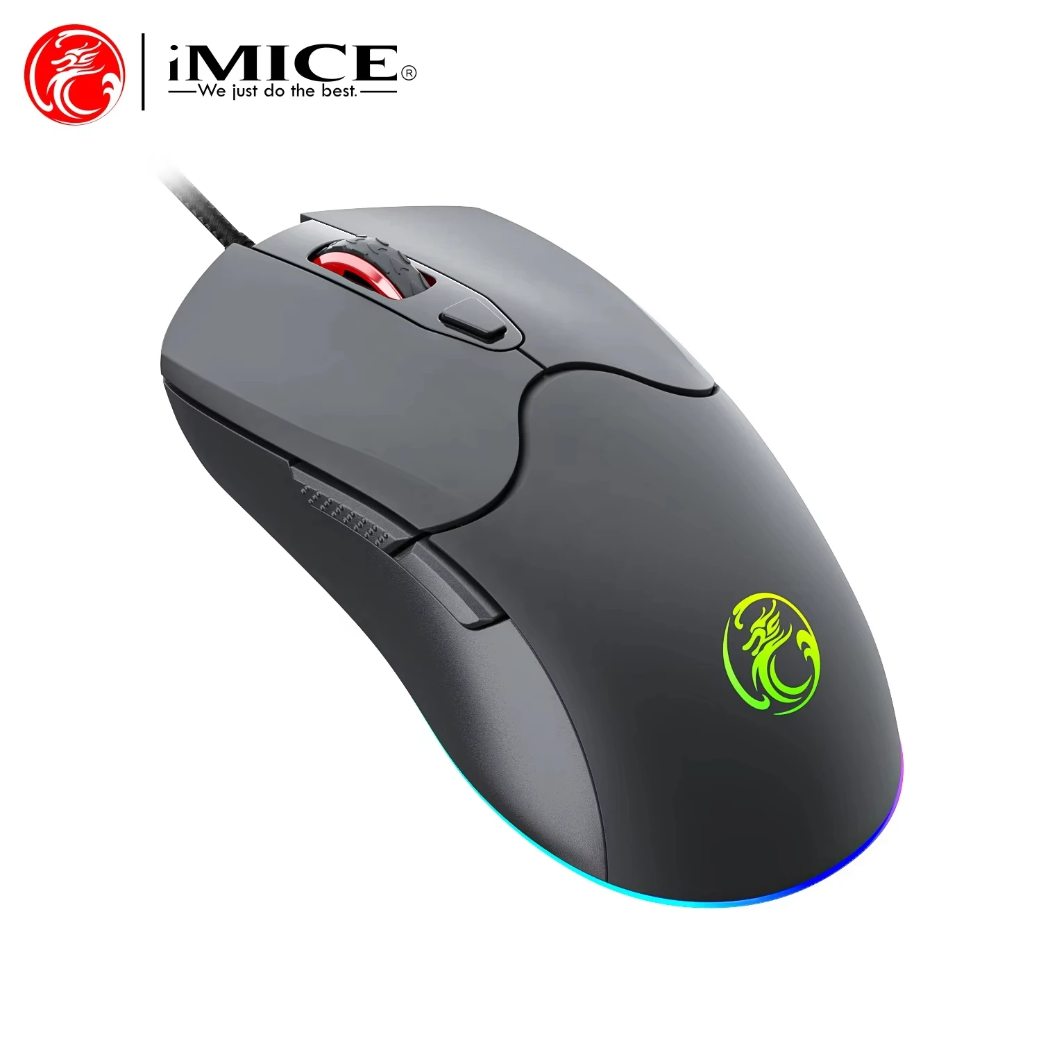 Фото Игровая мышь iMICE X1, проводная USB-компьютерная мышь с RGB-подсветкой, 6 регулируемых разрешений, эргономичная геймерская мышь для ноутбука и ПК с 6 кнопками №2