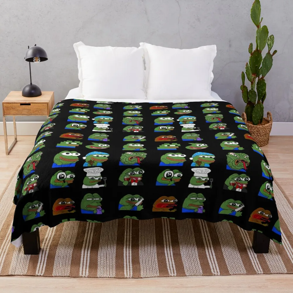 

pepe peepo variety set (12 pepes edition) Throw Blanket Double Blanket