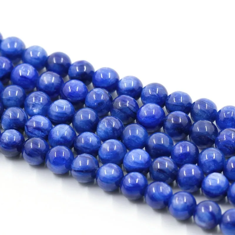 Noble Natural Kyanite Beads 4/6/8/10MM Genuine Top Grade Round Cyanite Stone Blue Beads Raw Ore Gem Accessories For DIY Jewelry