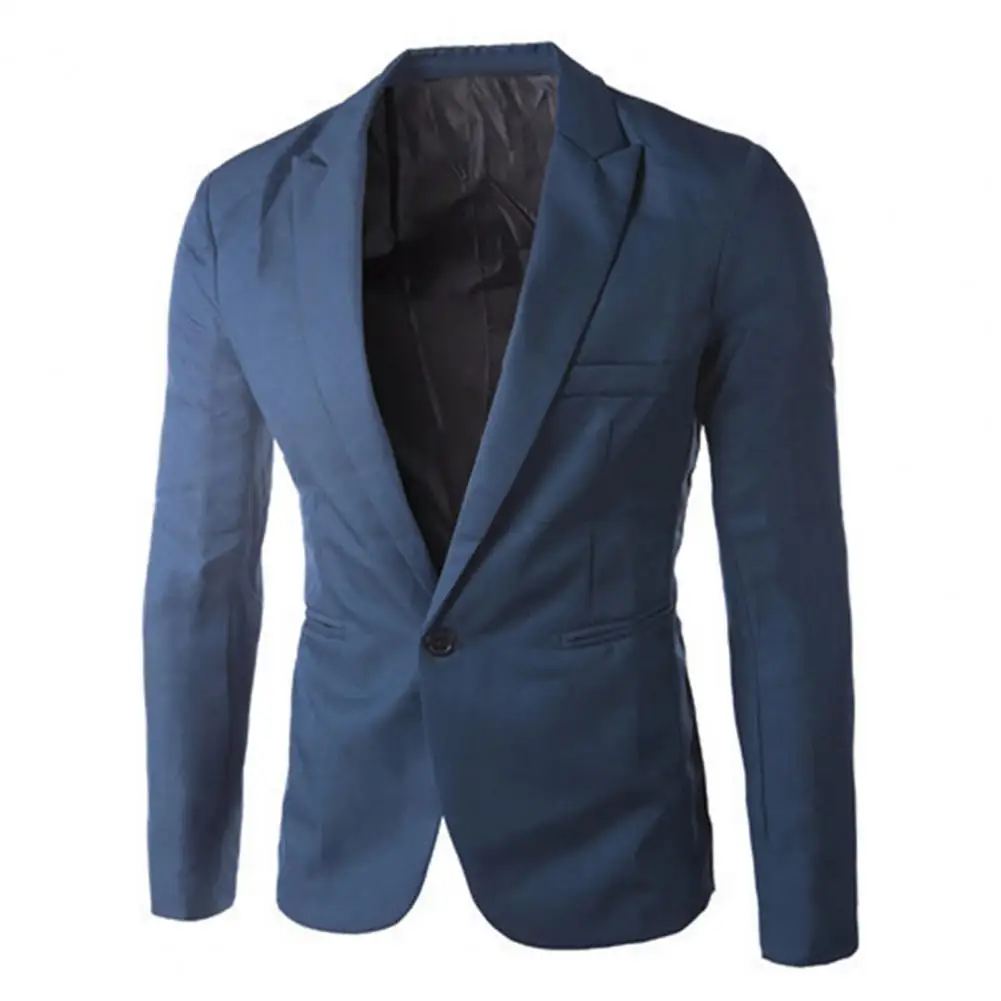 

Men Blazer Suit Casual Fine Workmanship Cotton Blend One Button Suit Fit Blazer for Banquet Weeding Party Jackets and American