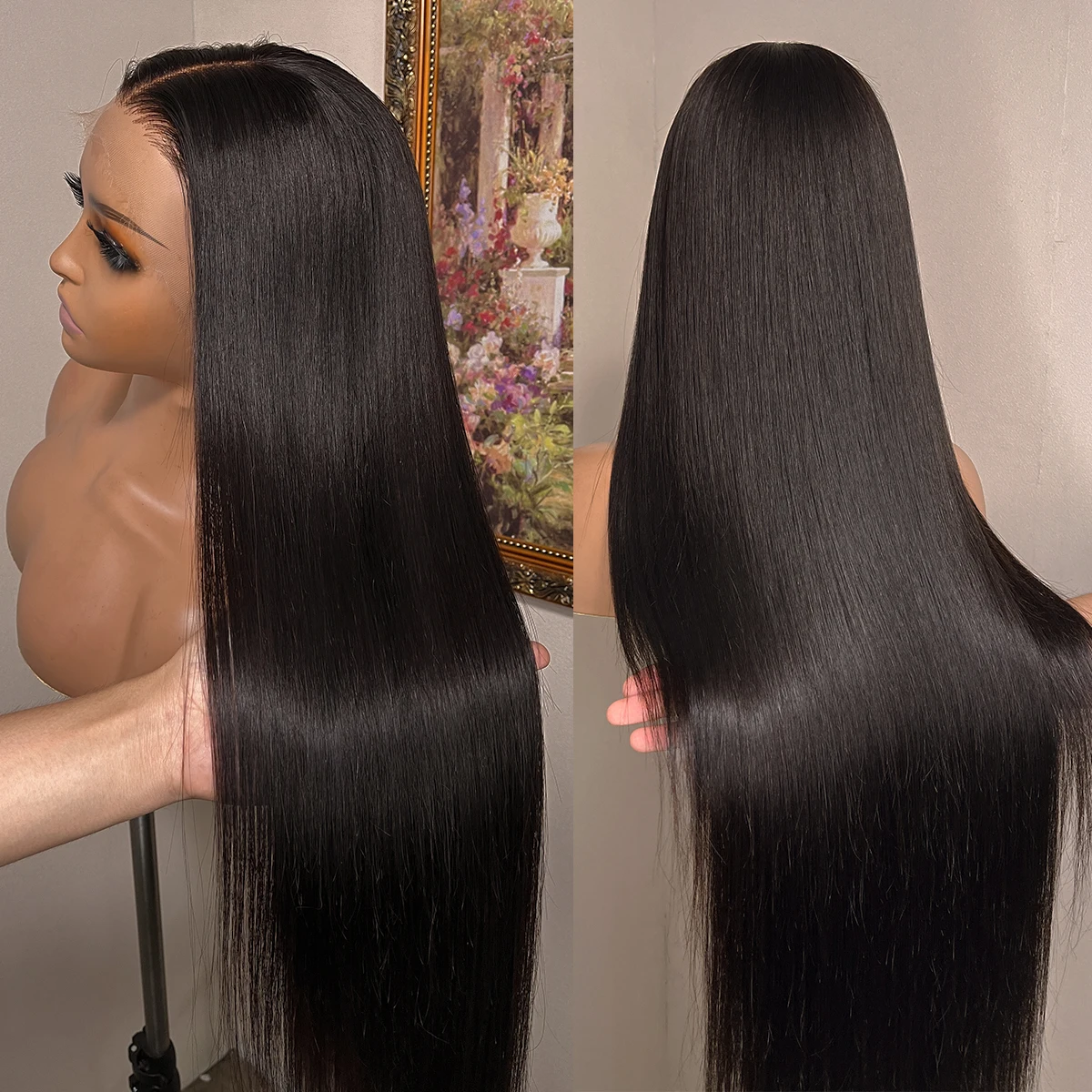 

360 HD безклеевой фронтальный 13x6 13x 4 парик из человеческих волос на сетке спереди прозрачный бразильский Реми 30 дюймов прямой предварительно ...