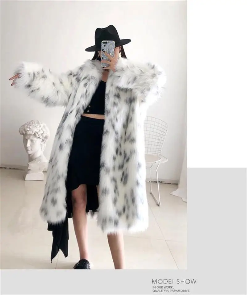 Women's winter new hot fur trench coat street Instagram influencer with the same fashion personality in the long fox fur coat