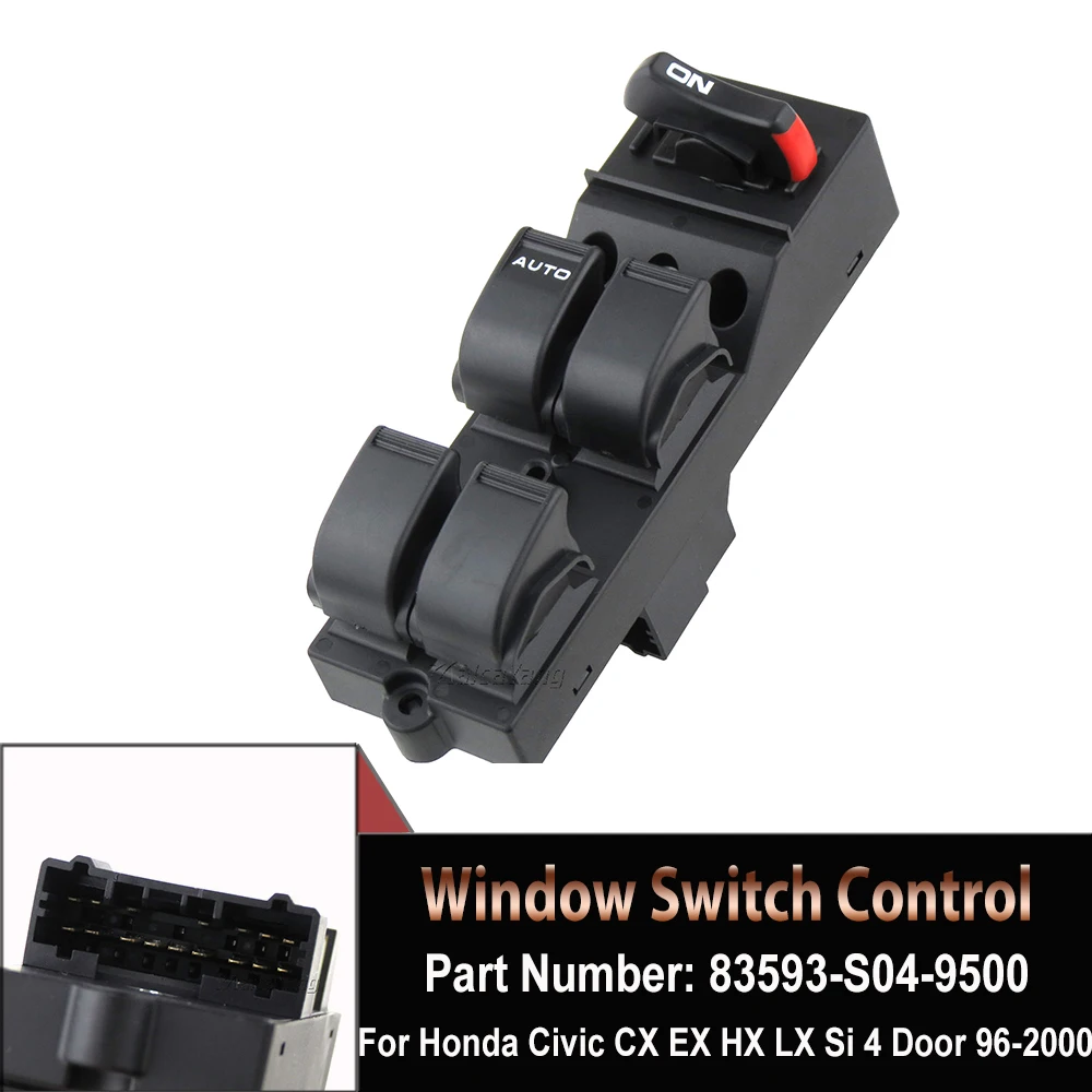 

Автомобильные аксессуары главный выключатель стеклоподъемника 83593-S04-9500 83593S049500 для Honda Civic CX EX HX LX Si 4 двери 1996-1999 2000