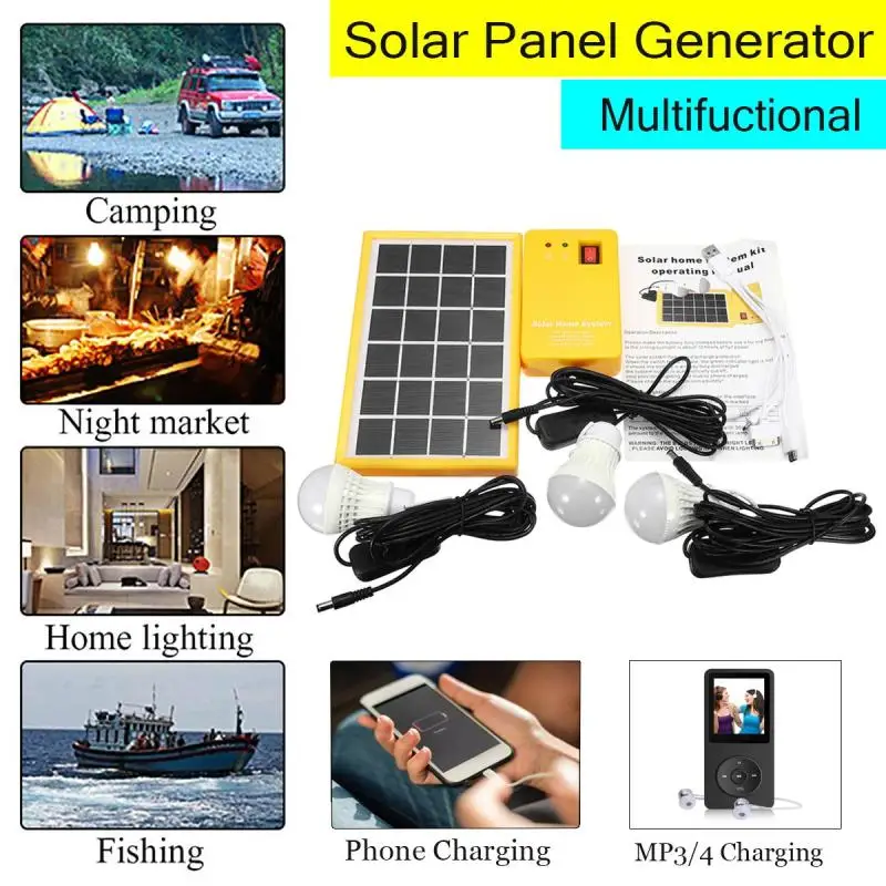 

Bulb Emergency For Generator Solar Lighting Light Light With Kit Solar 3 Camping System Outdoor Charger Power Home Panel