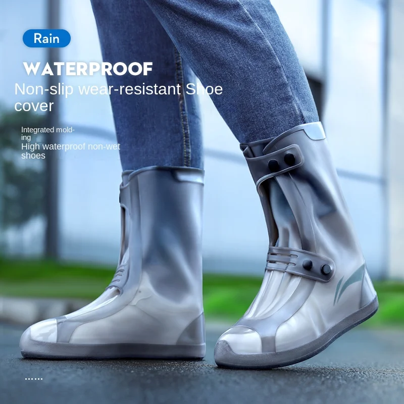 

Чехол для обуви с высоким верхом, портативные прочные галоши, защита от дождя и воды, Многоразовые водонепроницаемые чехлы для обуви с кнопками